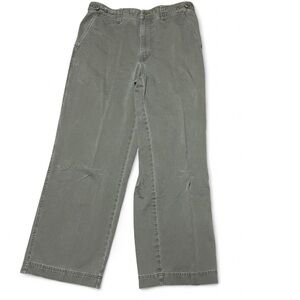 Vintage Y2K Express 36x32 Green Baggy Flap Pocket Chino Mens Pants Wide Leg